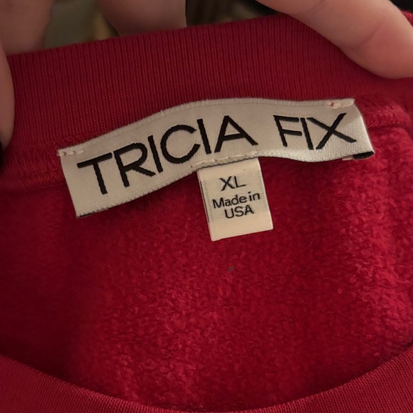 Tricia Fix Butterfly Crewneck Sweatshirt-Red - Picture 3 of 4